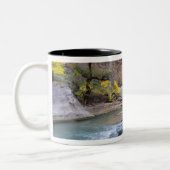 De maagd in de herfst in het Nationaal Park Zion Tweekleurige Koffiemok (Links)