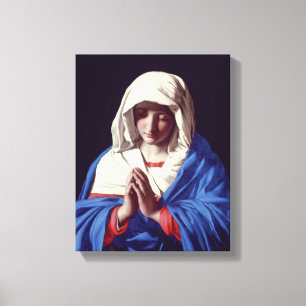 De Maagd in Prayer, 1640-50 (olie op doek) Canvas Afdruk
