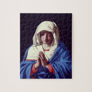 De Maagd in Prayer, 1640-50 (olie op doek) Legpuzzel