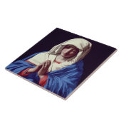 De Maagd in Prayer, 1640-50 (olie op doek) Tegeltje (Zijkant)