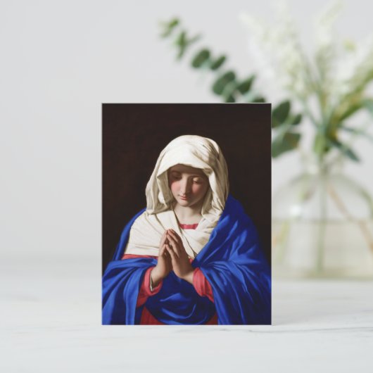 De maagd in Prayer, Sassoferrato Briefkaart (Staand voorkant)