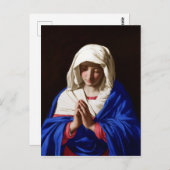 De maagd in Prayer, Sassoferrato Briefkaart (Voorkant / Achterkant)