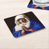 De maagd in Prayer, Sassoferrato Kartonnen Onderzetters (Schuin)