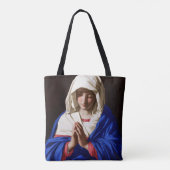 De maagd in Prayer, Sassoferrato Tote Bag (Achterkant)
