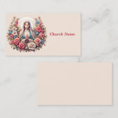 De Maagd Maria Bidden met Rozen Visitekaartje (Voorkant / Achterkant)