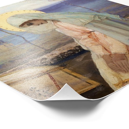 “De Maagd Maria” door Mikhail Nesterov Foto Afdruk (Hoek)