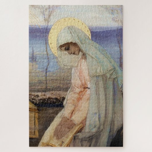“De Maagd Maria” door Mikhail Nesterov Legpuzzel (Verticaal)