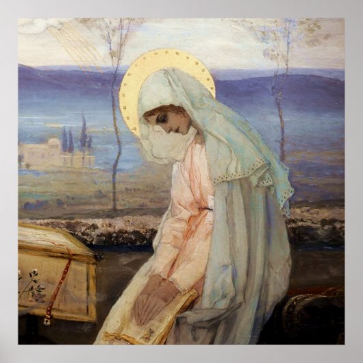 “De Maagd Maria” door Mikhail Nesterov Poster (Voorkant)
