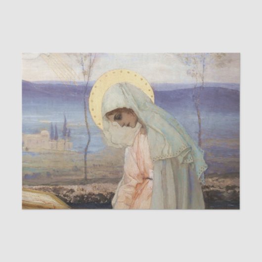 “De Maagd Maria” door Mikhail Nesterov Tissuepapier (Voorkant)