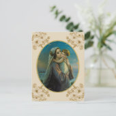 De Maagd Maria en Baby Jezus met Rozen Feestdagenkaart (Staand voorkant)