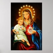 De maagd Maria en de Baby Jezus heilig hart Poster (Voorkant)