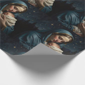 De  Maagd Maria en de kerstkerststal Cadeaupapier (Hoek)