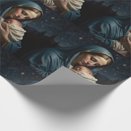De  Maagd Maria en de kerstkerststal Cadeaupapier (Hoek)