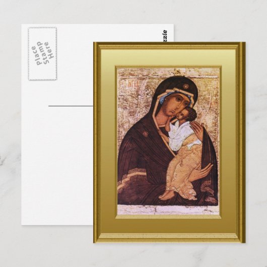 De Maagd Maria en het kind Jezus Briefkaart (Voorkant / Achterkant)