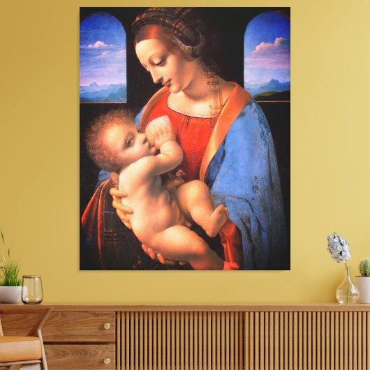 De Maagd Maria geeft borstvoeding aan het Christus Canvas Afdruk (Insitu (Woonkamer))