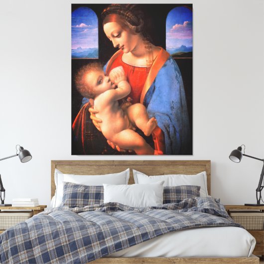 De Maagd Maria geeft borstvoeding aan het Christus Canvas Afdruk (Insitu (Slaapkamer))