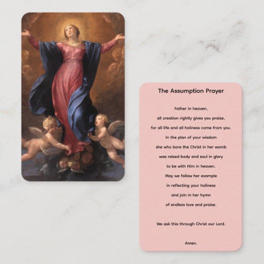 De Maagd Maria Hemelvaart Kaart Visitekaartje (Voorkant / Achterkant)