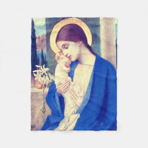 De Maagd Maria & het kindje Jezus Renaissance Gena Fleece Deken