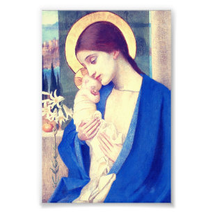 De Maagd Maria & het kindje Jezus Renaissance Gena Foto Afdruk