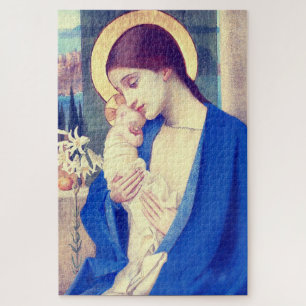 De Maagd Maria & het kindje Jezus Renaissance Gena Legpuzzel