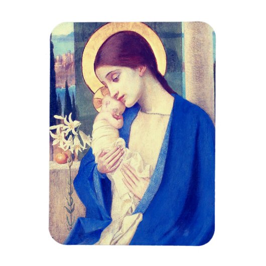 De Maagd Maria & het kindje Jezus Renaissance Gena Magneet (Verticaal)