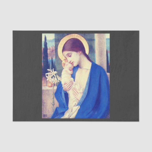 De Maagd Maria & het kindje Jezus Renaissance Gena Tissuepapier (Voorkant)