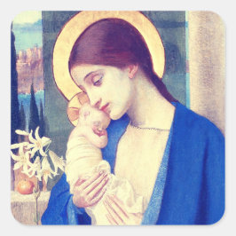 De Maagd Maria & het kindje Jezus Renaissance Gena Vierkante Sticker