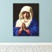 De Maagd Maria in gebed Canvas Afdruk (Insitu (Houten vloer))