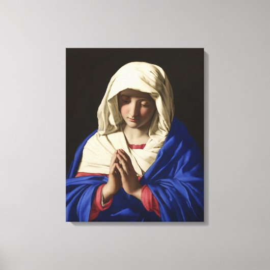 De Maagd Maria in gebed Canvas Afdruk (Voorkant)