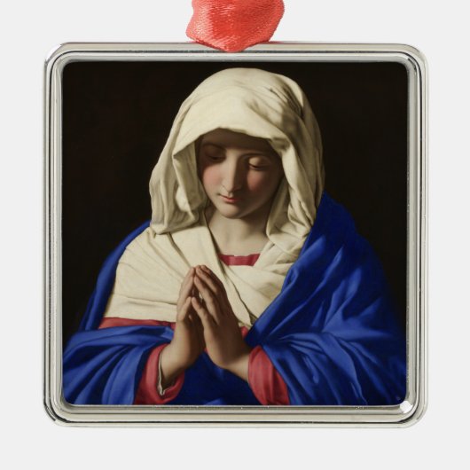 De Maagd Maria in gebed Metalen Ornament (Voorkant)