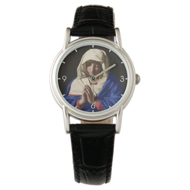 De Maagd Maria in Prayer Horloge (Voorkant)