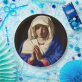 De Maagd Maria in Prayer Papieren Bordje (Feest)