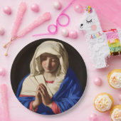 De Maagd Maria in Prayer Papieren Bordje (Feest)