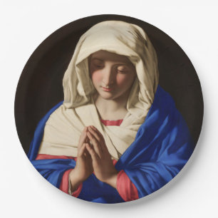 De Maagd Maria in Prayer Papieren Bordje