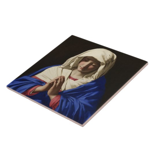 De Maagd Maria in Prayer Tegeltje (Zijkant)