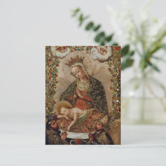 De Maagd Mary Advertentie aan het Christelijke Kin Briefkaart (Staand voorkant)