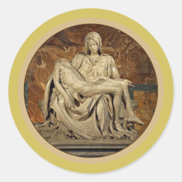 De Maagd Mary en Christus Pietà door Michelangelo Ronde Sticker
