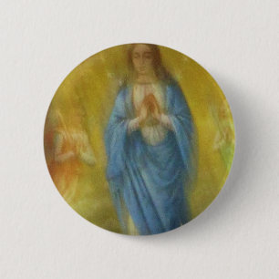 De Maagd Mary-   Medieval Periode Ronde Button 5,7 Cm