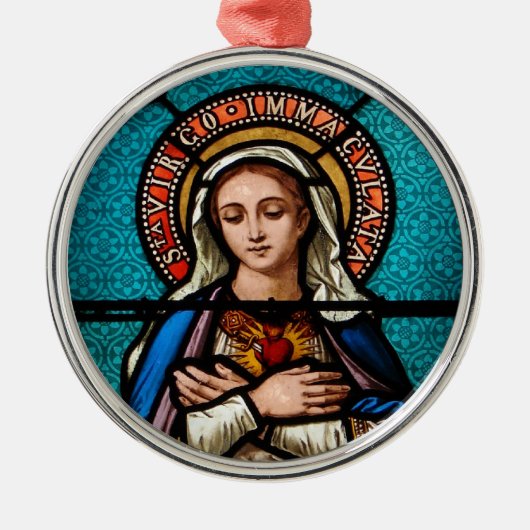 De Maagd Mary Metalen Ornament (Voorkant)