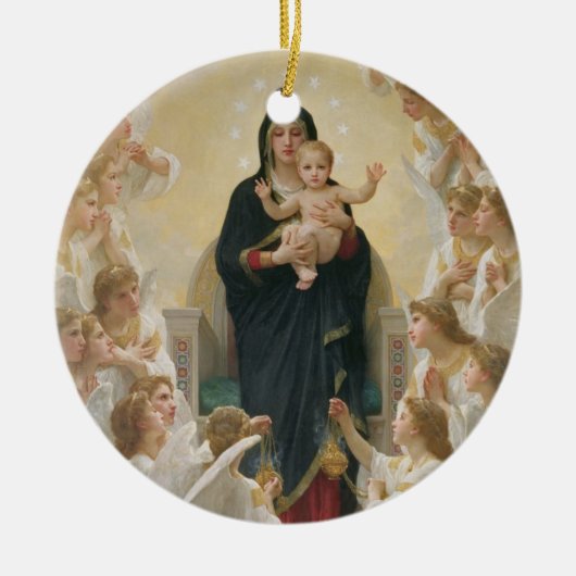 De Maagd met Angels, 1900 Keramisch Ornament (Voorkant)