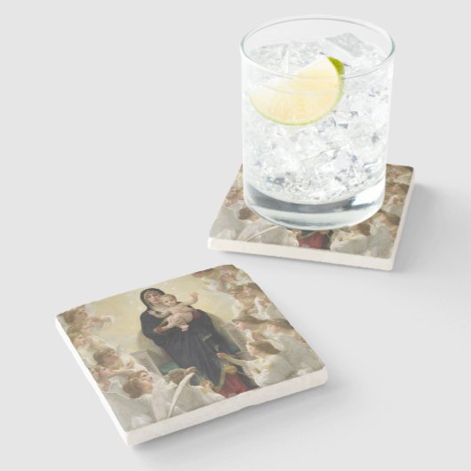 De Maagd met Angels, 1900 Stenen Onderzetter (Zijkant)