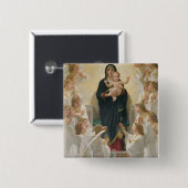 De Maagd met Angels, 1900 Vierkante Button 5,1 Cm (Voorkant /achterkant)