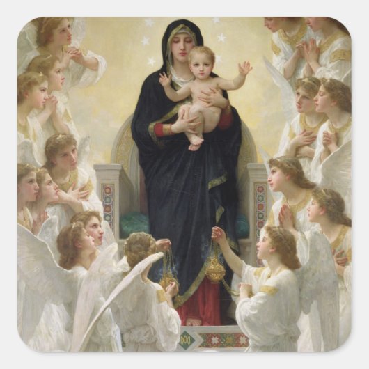 De Maagd met Angels, 1900 Vierkante Sticker (Voorkant)