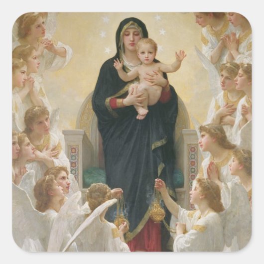 De Maagd met Angels, 1900 Vierkante Sticker (Voorkant)