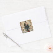 De Maagd met Angels, 1900 Vierkante Sticker (Envelop)