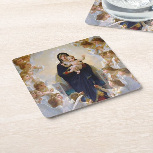 De Maagd met Angels, Bouguereau Kartonnen Onderzetters (Schuin)