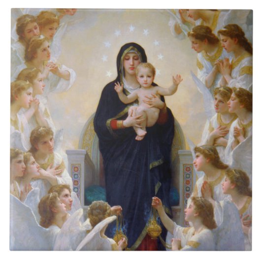 De Maagd met Angels, Bouguereau Tegeltje (Voorkant)