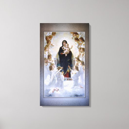 De maagd met Angels door William Adolphe Bouguere Canvas Afdruk (Voorkant)