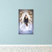 De maagd met Angels door William Adolphe Bouguere Canvas Afdruk (Insitu (Houten vloer))