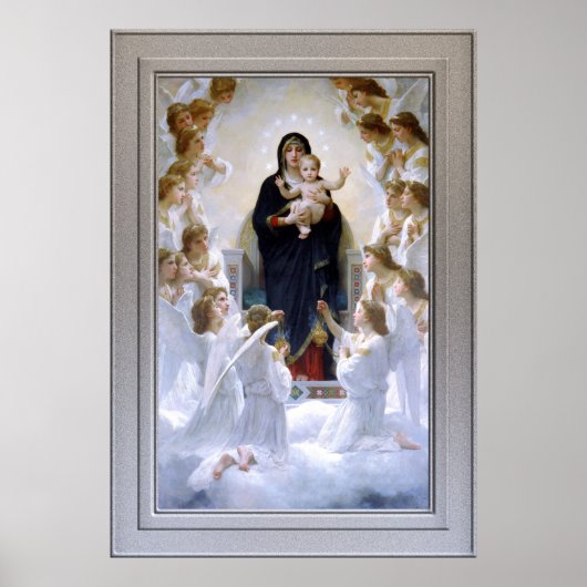 De maagd met Angels door William Adolphe Bouguere Poster (Voorkant)